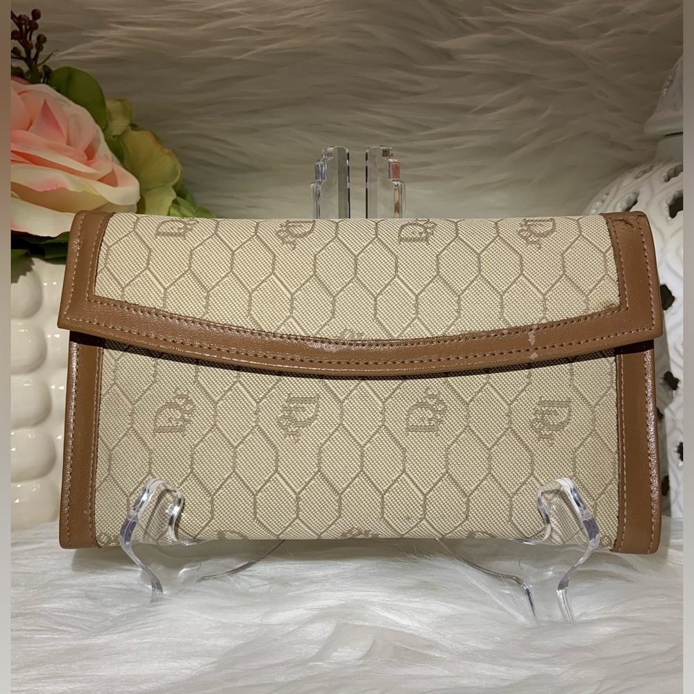 Christian Dior Vintage Honeycomb Long Wallet With COA